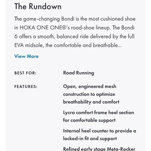 Hoka One One Bondi 6 Teal Blue Running Shoes Size 11 F27219L - Picture 9 of 9